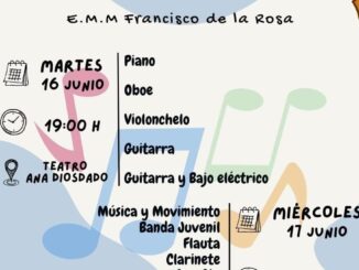 Cartel de las audiciones fin de curso 2025-2026 de la Escuela Municipal de Música Francisco de la Rosa