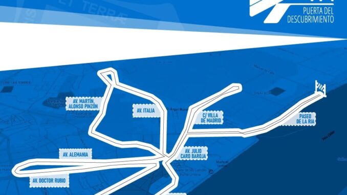 Carrera 10K Huelva Puerta del Descubrimiento este sábado Cartel de la carrera 10K Huelva Puerta del Descubrimiento 6 de junio con información de horarios y recorrido