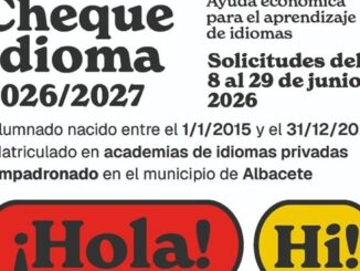 Cartel informativo del Cheque Idiomas 2026-2027 del Ayuntamiento de Albacete