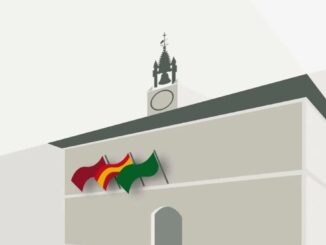 Cartel informativo del Ayuntamiento de Villaviciosa de Odón sobre el cierre temporal de la pasarela peatonal M-506