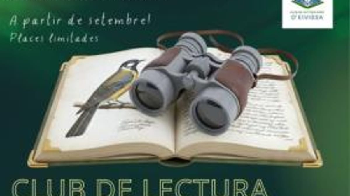 Logo y cartel promocional del Club de Lectura Verd d'Eivissa de la Biblioteca Pública Insular