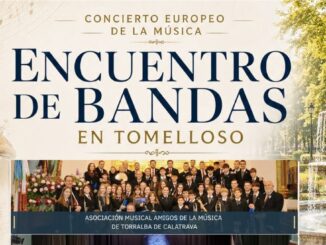 Cartel del Concierto Europeo de la Música con la A.M. Santa Cecilia en Tomelloso