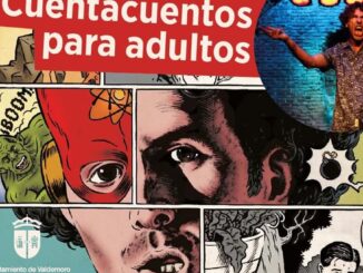 Cartel del cuentacuentos 'En la viñeta' para adultos en la Biblioteca Ana María Matute de Valdemoro el 12 de junio