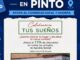 Cartel promocional de descuentos y ofertas de junio en comercios locales con productos en exhibición