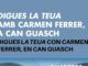 Cartel del programa Digues la Teua con información del encuentro en Can Guasch el 10 de junio