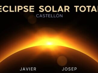 Cartel promocional del Eclipse Solar Total de Castellón del 12 de agosto de 2026 con programación de actividades científicas y familiares