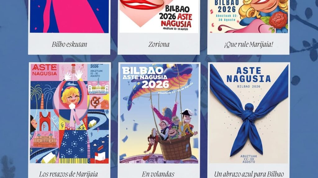 Seis propuestas finalistas para el cartel de Aste Nagusia 2026 de Bilbao