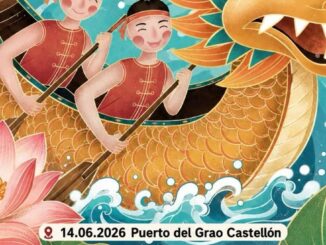 Cartel del Festival del Bote del Dragón en el Puerto del Grao de Castellón
