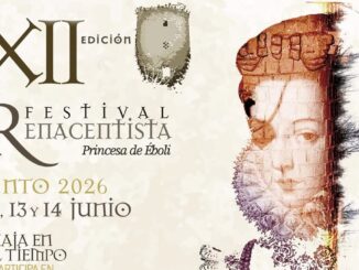 Cartel promocional del XII Festival Renacentista Princesa de Éboli de Pinto con elementos decorativos renacentistas