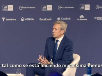 Representantes de la Xunta de Galicia en el Circle d'Economia de Barcelona junto a Salvador Illa y el lehendakari Imanol Pradales