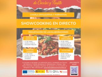Jornadas de gastronomía y sostenibilidad turística organizadas por la Diputación de Cáceres, con demostración culinaria y talleres sobre turismo responsable