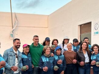 Jugadoras de bola canaria en el IV Memorial Mari Carmen Carballo, Los Lajares