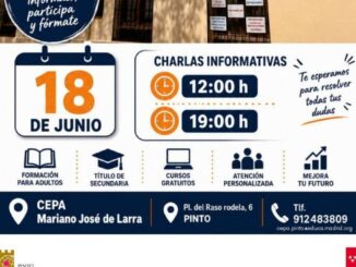Cartel de la jornada de puertas abiertas del Centro de Educación para Personas Adultas de Pinto