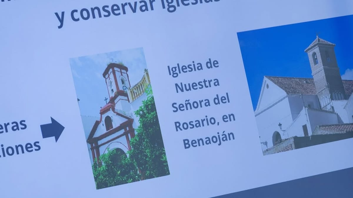 Portada del plan MálagaSacra con información sobre la rehabilitación de iglesias históricas de Benaoján y Daimalos