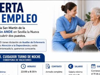 Cartel oferta empleo cuidadores Residencia San Martín Sevilla la Nueva Fundación ANDE