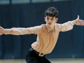 Iker Sánchez-Dehesa, patinador del CPA Móstoles, en competición de patinaje artístico sobre ruedas