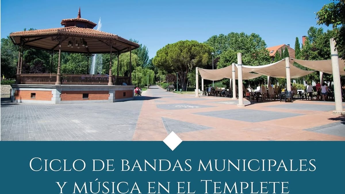 Cartel del nuevo ciclo de bandas municipales y conciertos en el Parque Alcalde José Martín-Crespo Díaz de Pozuelo de Alarcón