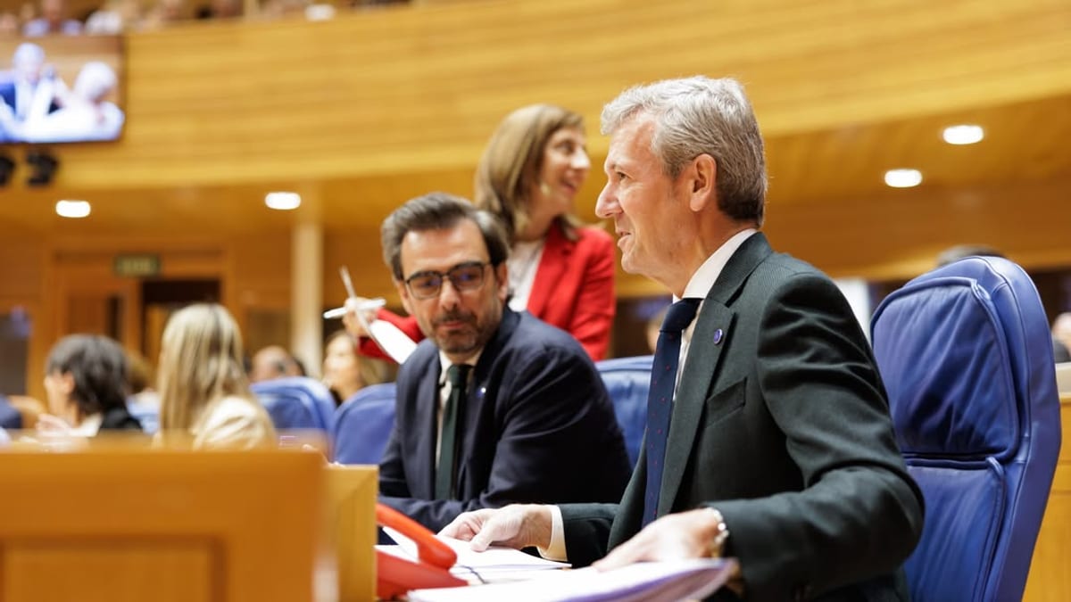 Alfonso Rueda Valenzuela, presidente de la Xunta de Galicia, interviene en el Pleno del Parlamento sobre inversión industrial