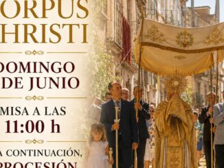 Cartel informativo de la celebración del Corpus Christi en Seseña con horarios de misas y procesiones