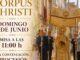 Cartel informativo de la celebración del Corpus Christi en Seseña con horarios de misas y procesiones