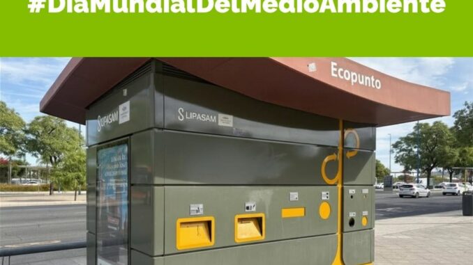 Cartel del Día Mundial del Medio Ambiente de Sevilla con los pilares de reducir, separar, gestionar y transformar