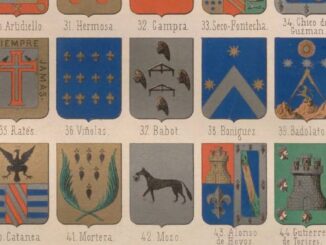 Imagen promocional del taller 'El lenguaje de los escudos' de la Biblioteca Nacional de España con elementos heráldicos y escudos históricos