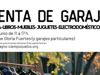 Cartel de la Venta de Garaje en el Parque Gloria Fuertes de Ciempozuelos el 6 de junio