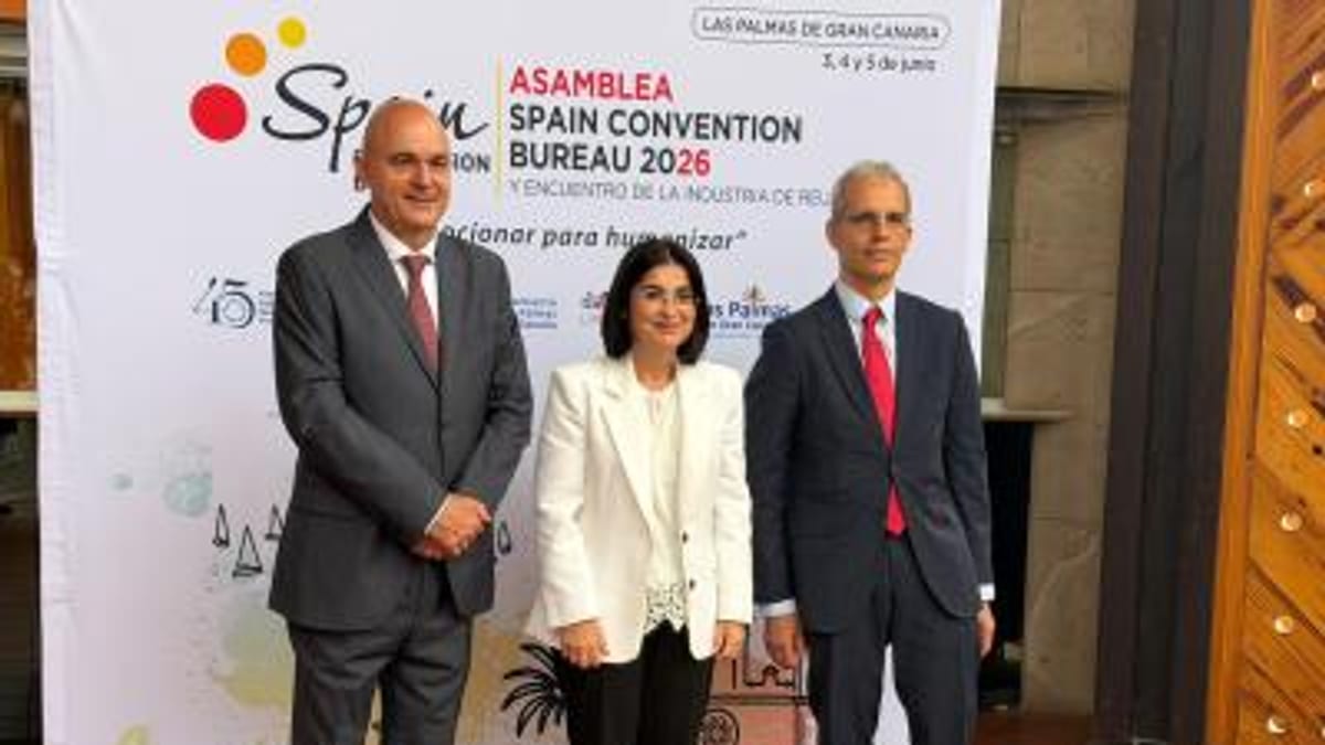 Vicent Marí, presidente del Consell Insular d'Eivissa, durante la inauguración de la Trobada sobre turismo MICE sostenible en Las Palmas de Gran Canaria