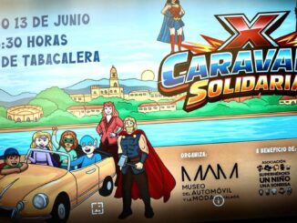Presentación de la X Caravana Solidaria de Málaga con concejala de Cultura y representantes del Museo del Automóvil y la Moda