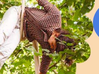 Cartel del espectáculo Zuhamu La Trapecionista con acrobacias de circo en los Jardines de La Rodriga