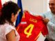 Benito Milano, fisioterapeuta de la selección española, con indumentaria de equipo en la Copa del Mundo