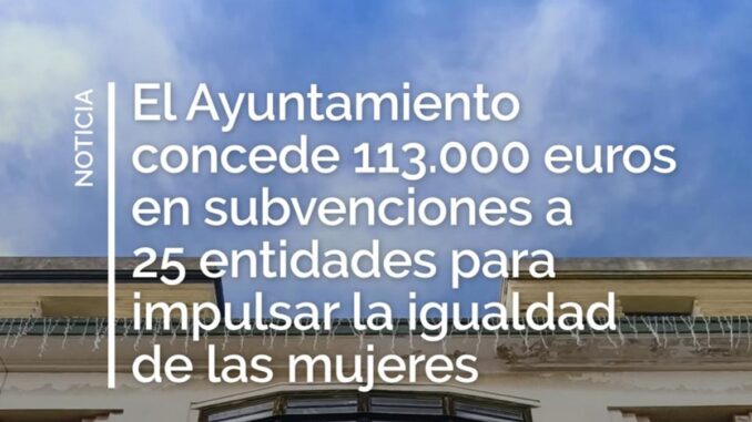 Cartel informativo del Ayuntamiento de Cádiz sobre las subvenciones para la igualdad de las mujeres, con datos de contacto del Servicio Integral de Atención a Mujeres Víctimas de Violencia de Género