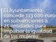 Cartel informativo del Ayuntamiento de Cádiz sobre las subvenciones para la igualdad de las mujeres, con datos de contacto del Servicio Integral de Atención a Mujeres Víctimas de Violencia de Género