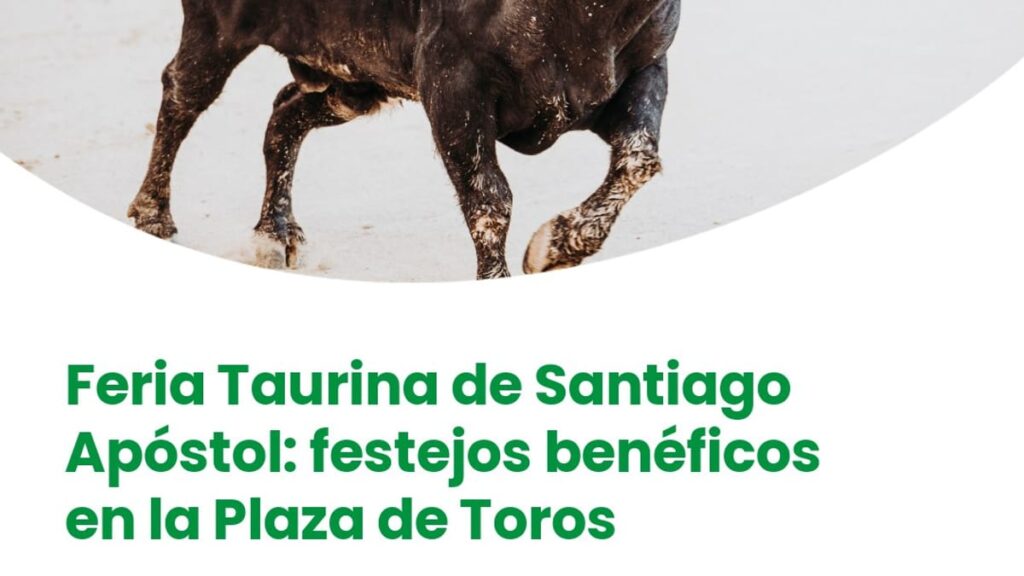 Cartel de la Feria Taurina de Santiago Apóstol de Collado-Villalba con información de novilladas benéficas