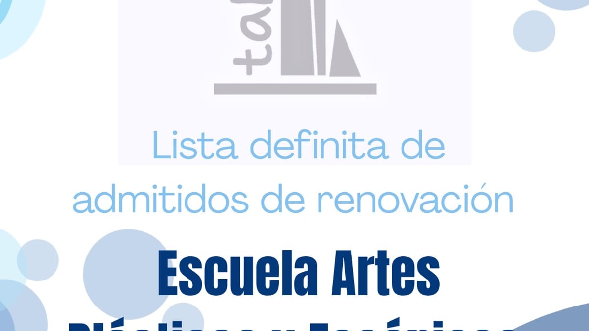Publicación oficial del Ayuntamiento de Oviedo sobre lista de admitidos en renovación de la Escuela de Artes Plásticas y Escénicas Taller 3