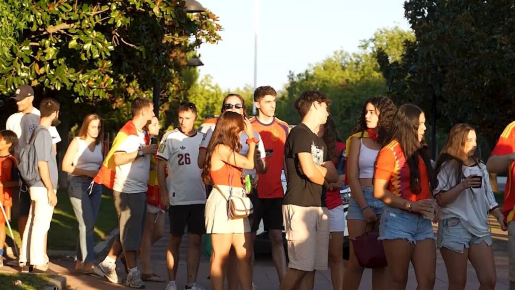 Celebración de la selección española de fútbol tras conquistar el segundo título mundial en Majadahonda