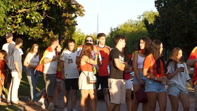Celebración de la selección española de fútbol tras conquistar el segundo título mundial en Majadahonda
