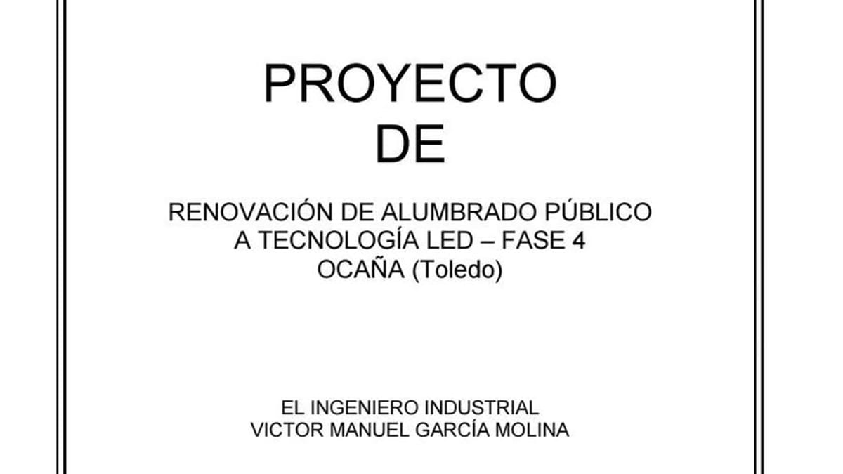 Proyecto de renovación de alumbrado público a tecnología LED Fase 4 en Ocaña, Toledo