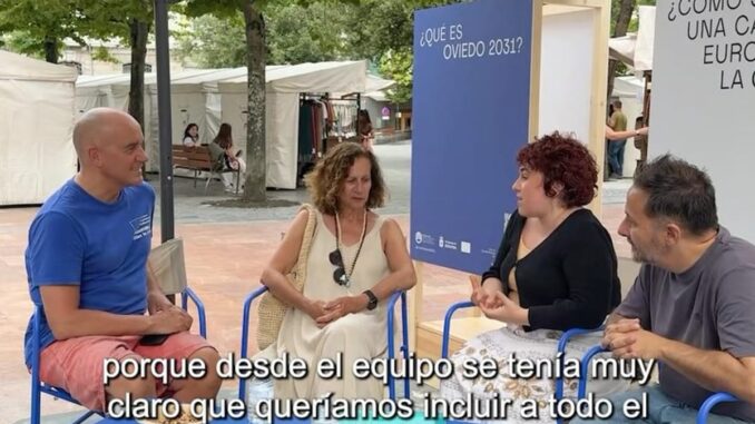 Sesión Sentémonos en Plaza Porlier de Oviedo sobre la candidatura Oviedo 2031