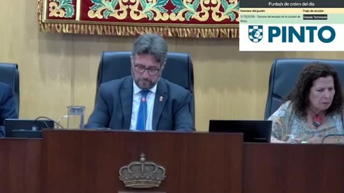 Salomón Aguado, Alcalde de Pinto, presentando la inauguración del puente Isaac Albéniz