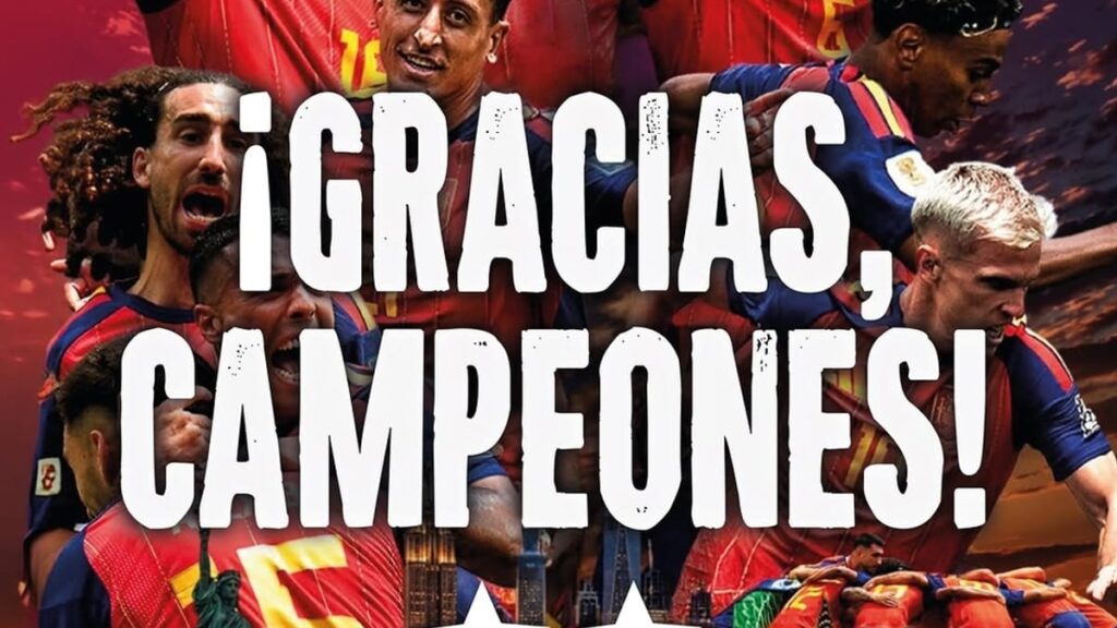 Logotipo del Ayuntamiento de Pozuelo de Alarcón con mensaje de felicitación a la selección española bicampeona del mundo