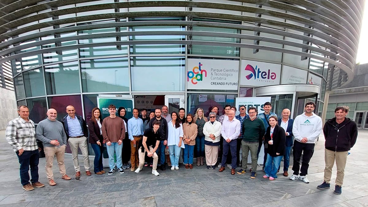 Cartel informativo del programa de creación y escalado de EIBTs del Parque Científico & Tecnológico Cantabria con logotipos de SODERCAN e itela