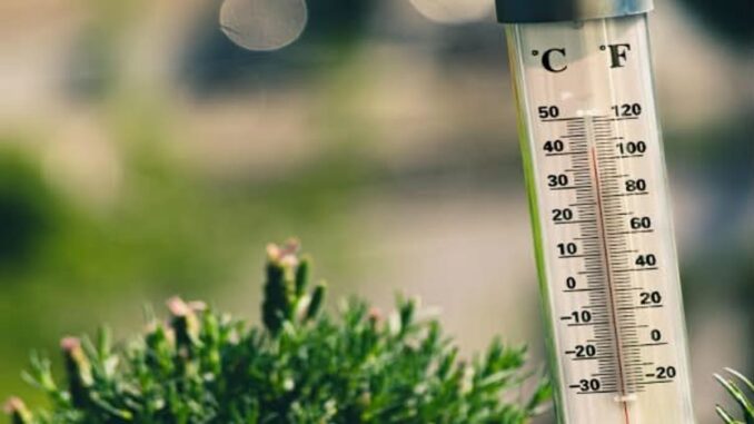 Alerta roja por calor en la montaña de Ourense e interior de Pontevedra Escala de temperaturas de alerta por calor extremo en Galicia, con indicadores de riesgo meteorológico