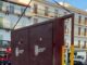 Imagen de las obras de montaje de la plaza de toros desmontable de Arganda del Rey