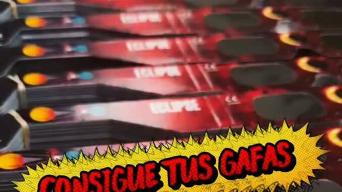 Arganda distribuye 1.500 gafas gratuitas para el eclipse total del 12 de agosto Cartel informativo del Ayuntamiento de Arganda del Rey sobre la distribución de gafas para el eclipse del 12 de agosto