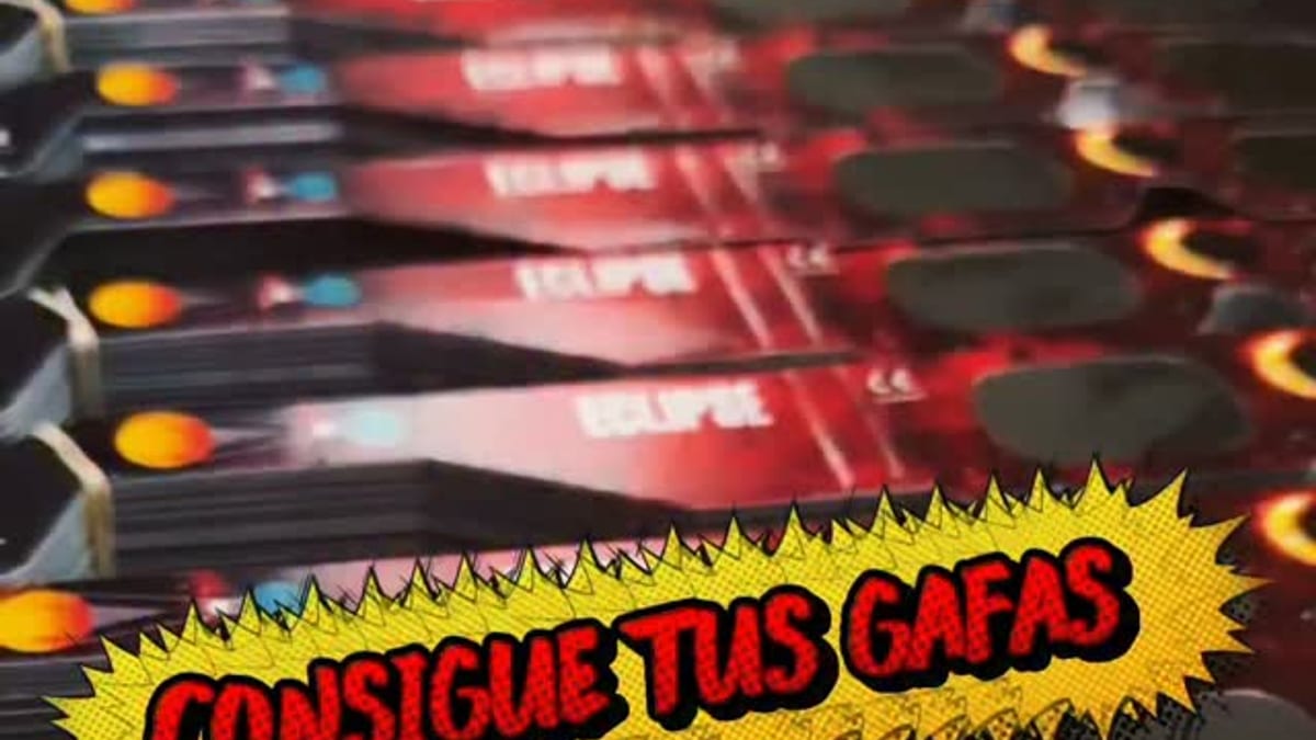 Cartel informativo del Ayuntamiento de Arganda del Rey sobre la distribución de gafas para el eclipse del 12 de agosto