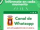 Imagen promocional del canal de WhatsApp del Ayuntamiento de Cuenca con información sobre programación cultural, fiestas, avisos de tráfico, convocatorias e información de interés