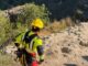 Operativo de rescate de Bomberos del Ayuntamiento de Cuenca en las obras de restauración de la muralla del Arco de Bezudo