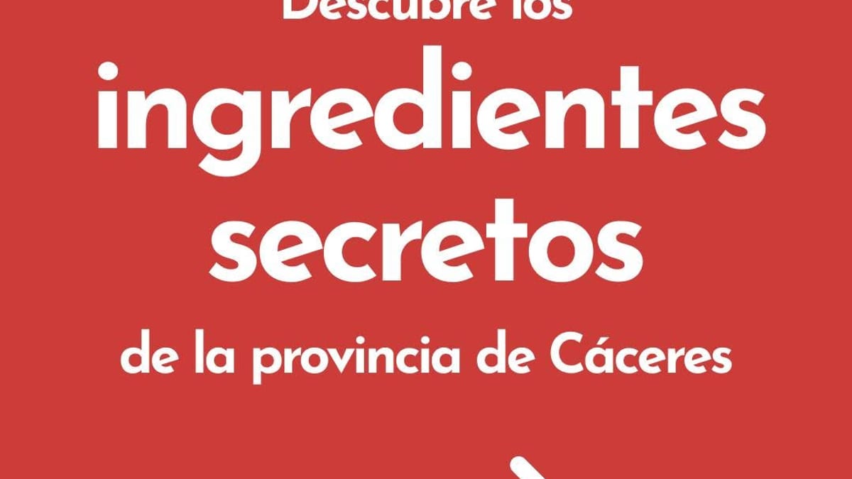 Cartel informativo sobre Destino Turístico Inteligente de la provincia de Cáceres con los ingredientes secretos del territorio