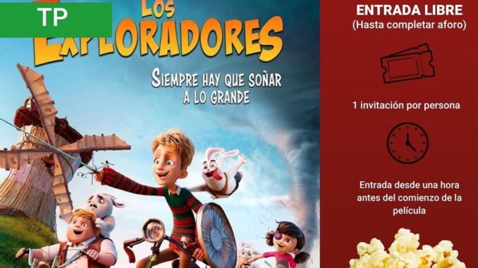 Cartel de la proyección de 'Los Exploradores' en Cádiz. Cine en familia el jueves 20 de agosto en el patio de la Casa del Niño Jesús. Entrada libre.